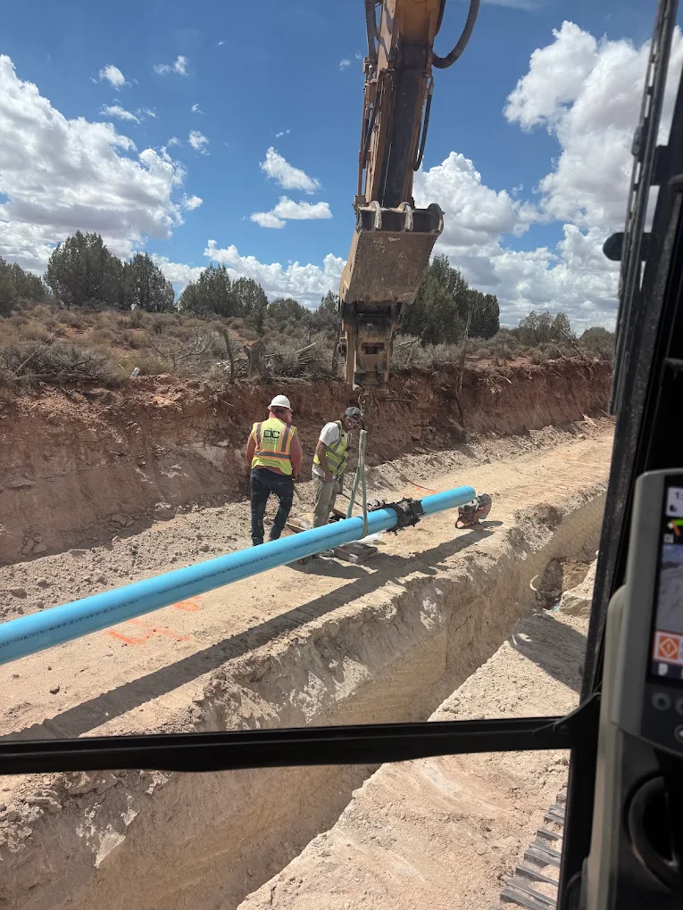 Water line installation in progress